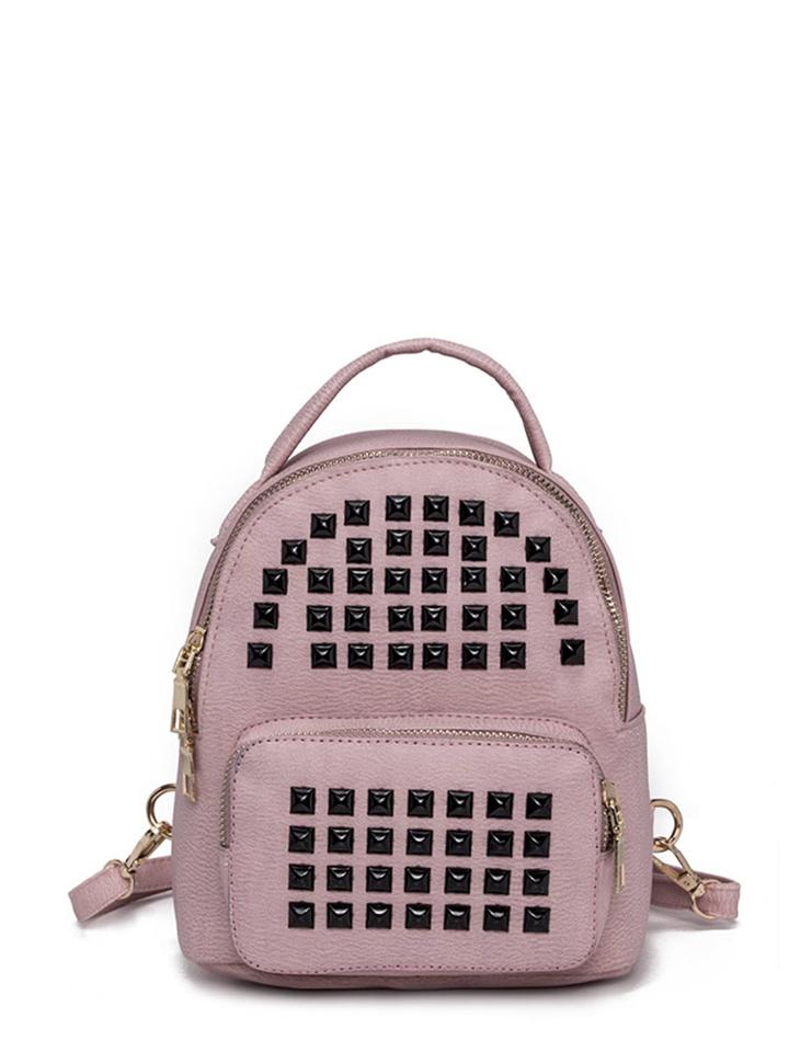 Shein Studded Decor Pocket Front Backpack