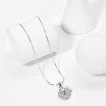 Shein Rhinestone Lock Pendant Necklace