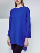 Shein Royal Blue Dip Hem Split Shirt
