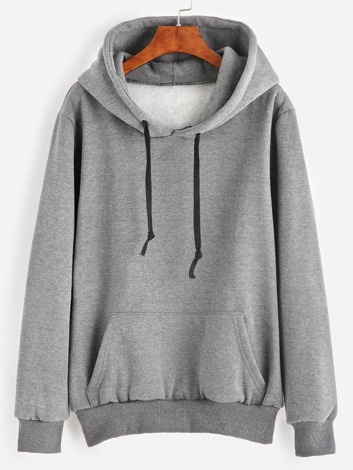 Shein Kangaroo Pocket Hooded Sweatshirt