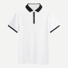 Shein Men Contrast Trim Polo T-shirt