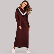 Shein Cut And Sew Panel Hoodie Dress