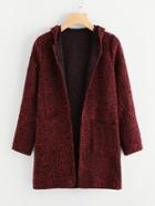 Shein Space Dye Tweed Hooded Coat