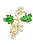 Shein New Coming Imitation Pearl Enamel Branch Shape Brooch
