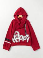 Shein Striped Detail Slogan Hoodie With Dog Charm