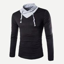 Shein Men Color Block Neck Drawstring Tee