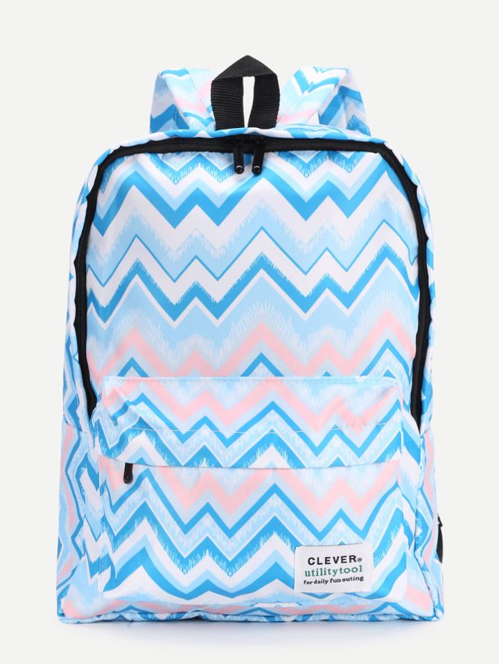Shein Chevron Print Nylon Backpack