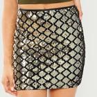 Shein Sequin Textured Bodycon Skirt