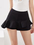 Shein Zip Side Asymmetric Ruffle Skort