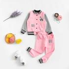 Shein Toddler Girls Letter Print Jacket With Pants