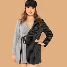 Shein Plus Cut-and-sew Belted Coat
