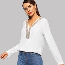 Shein Contrast Sequin V-neck Top