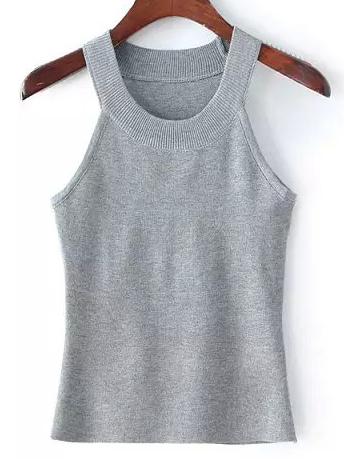 Shein Grey Strap Slim Sweater Cami