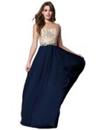 Shein Rhinestone Embellished Zipper Back Chiffon Bridesmaid Dress