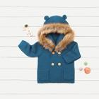 Shein Toddler Boys Faux Fur Hooded Sweater Coat