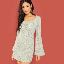 Shein Zip Back Calico Print Dress