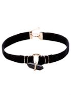 Shein Black Velvet Hexagonal Prism Hollow Circle Choker Necklace