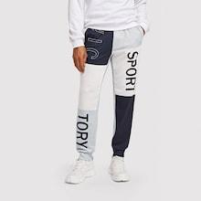 Shein Men Elastic Waist Color Block Letter Pants