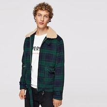 Shein Men Pocket Front Waist Belted Plaid Coat