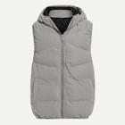Shein Men Embroidery Detail Hooded Puffer Vest