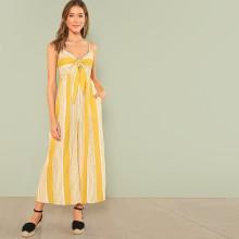 Shein Palazzo Leg Striped Cami Jumpsuit