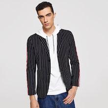 Shein Men Single Breasted Striped Blazer