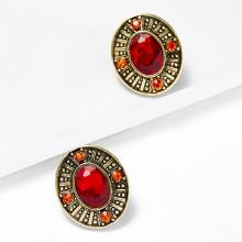 Shein Contrast Rhinestone Round Stud Earrings