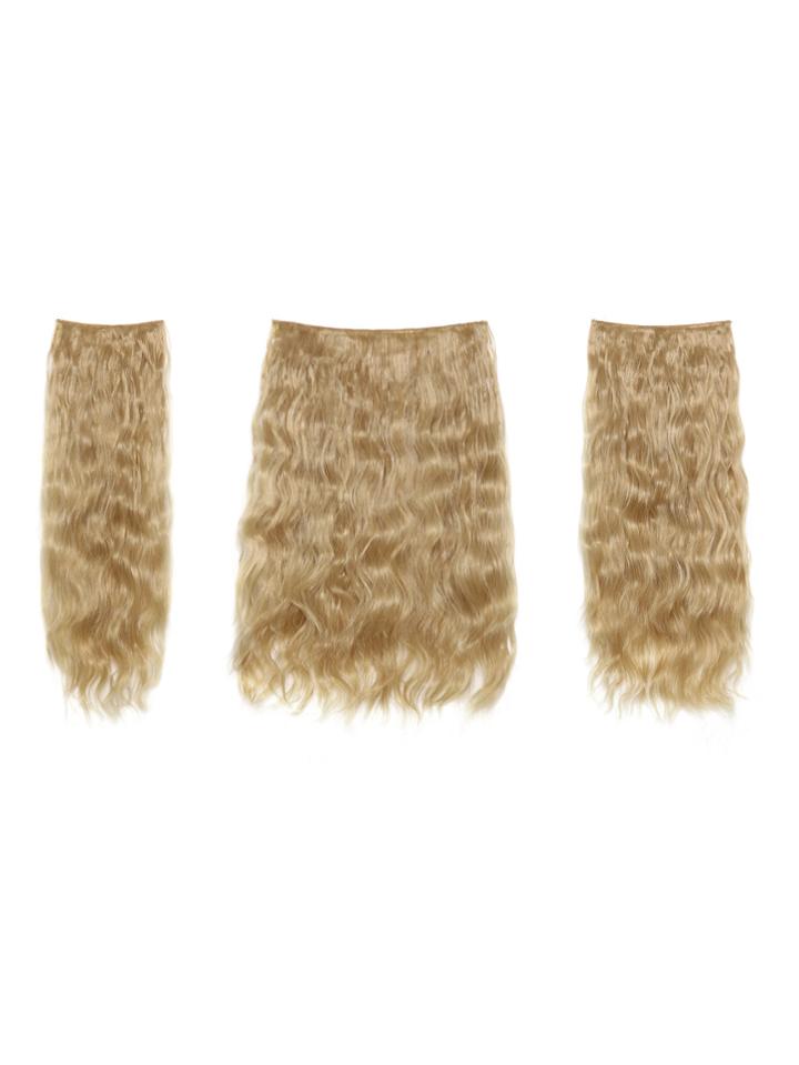 Shein Champagne Blonde Clip In Curly Hair Extension 3pcs
