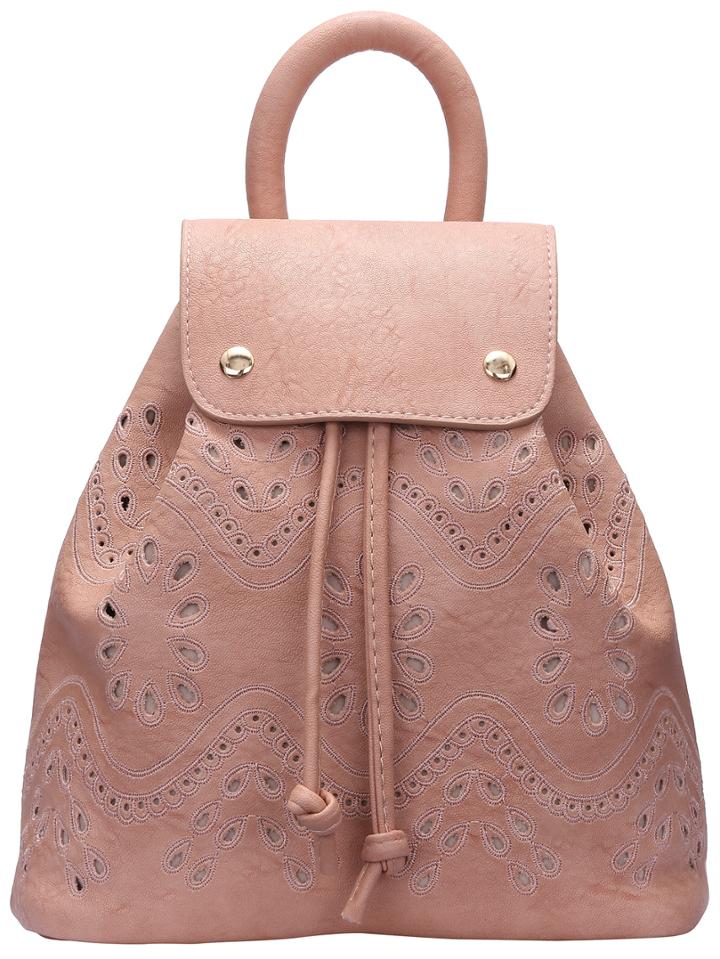 Shein Pink Drawstring Magnetic Pierced Backpacks
