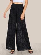 Shein Knicker Insert Floral Lace Palazzo Pants