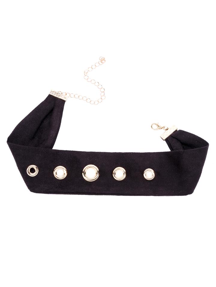 Shein Black Ribbon Circle Hollow Out Choker Necklace