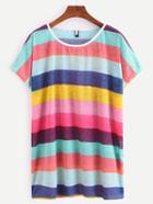 Shein Colorful Wide Stripe T-shirt