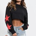 Shein Star Print Crop Sweatshirt