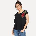 Shein Embroidered Appliques Top