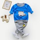Shein Toddler Boys Cartoon Sweatshirt With Pants
