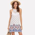 Shein Lace Panel Geo Print Hater Dress