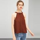 Shein Button Detail Halter Neck Top