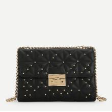 Shein Studded Detail Flap Chain Bag