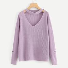 Shein Choker Neck Cutout Sleeve Jumper