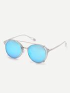 Shein Silver Vintage Demountable Aviator Sunglasses