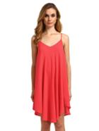 Shein Coral Spaghetti Strap Asymmetrical Shift Dress Sundresses