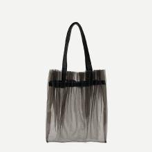 Shein Pleated Pvc Tote Bag