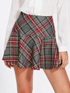 Shein Ruffle Hem Checked Skirt