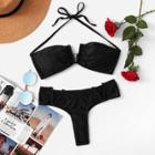 Shein V-plunge Halter Bikini Set