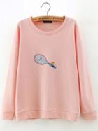 Shein Tennis Racket Print Sweatshirt