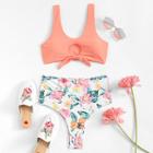 Shein Knot Front Mix And Match Bikini Set