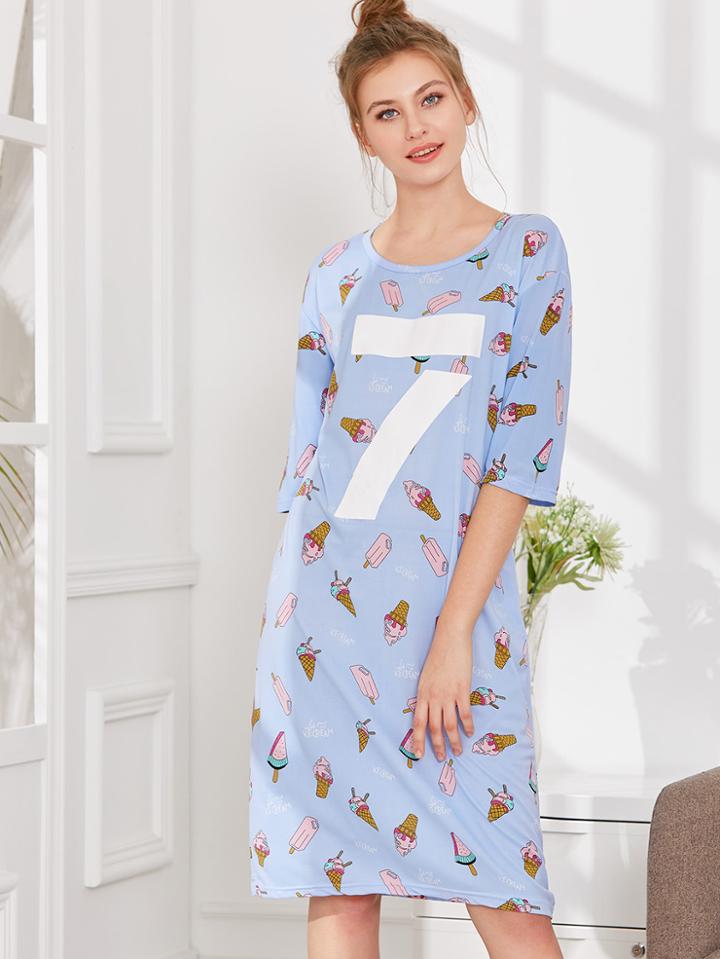 Shein Ice Cream Print Nightdress