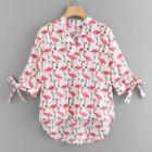 Shein Flamingos Print Dip Hem Top