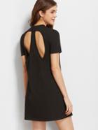 Shein Black Cutout Back Short Sleeve Tee Dress
