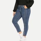 Shein Plus Raw Hem Split Front Jeans